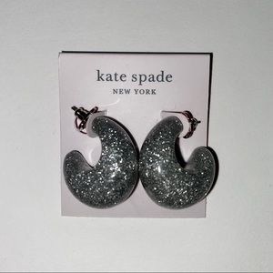 NWT Kate Spade Adore-Ables Sliver Glitter Huggies